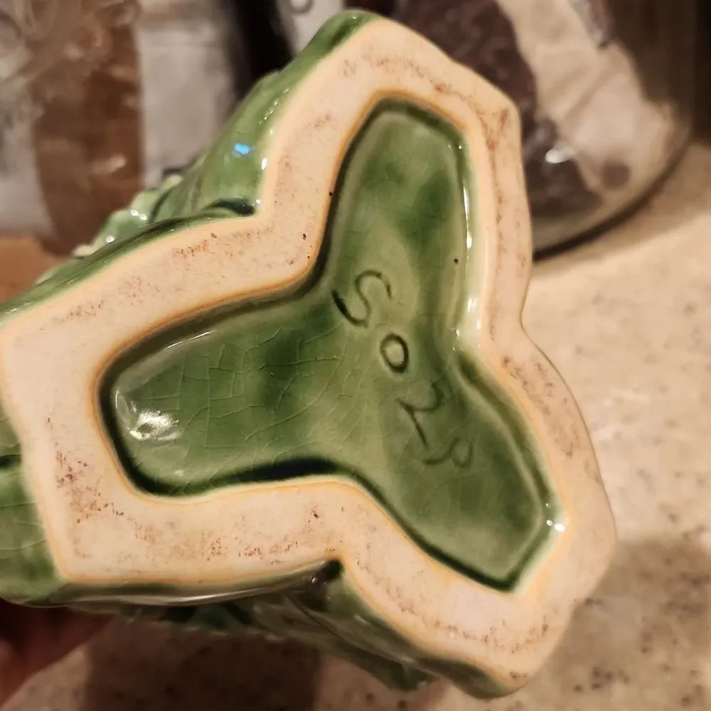 Majolica Elephant Ceramic Vase